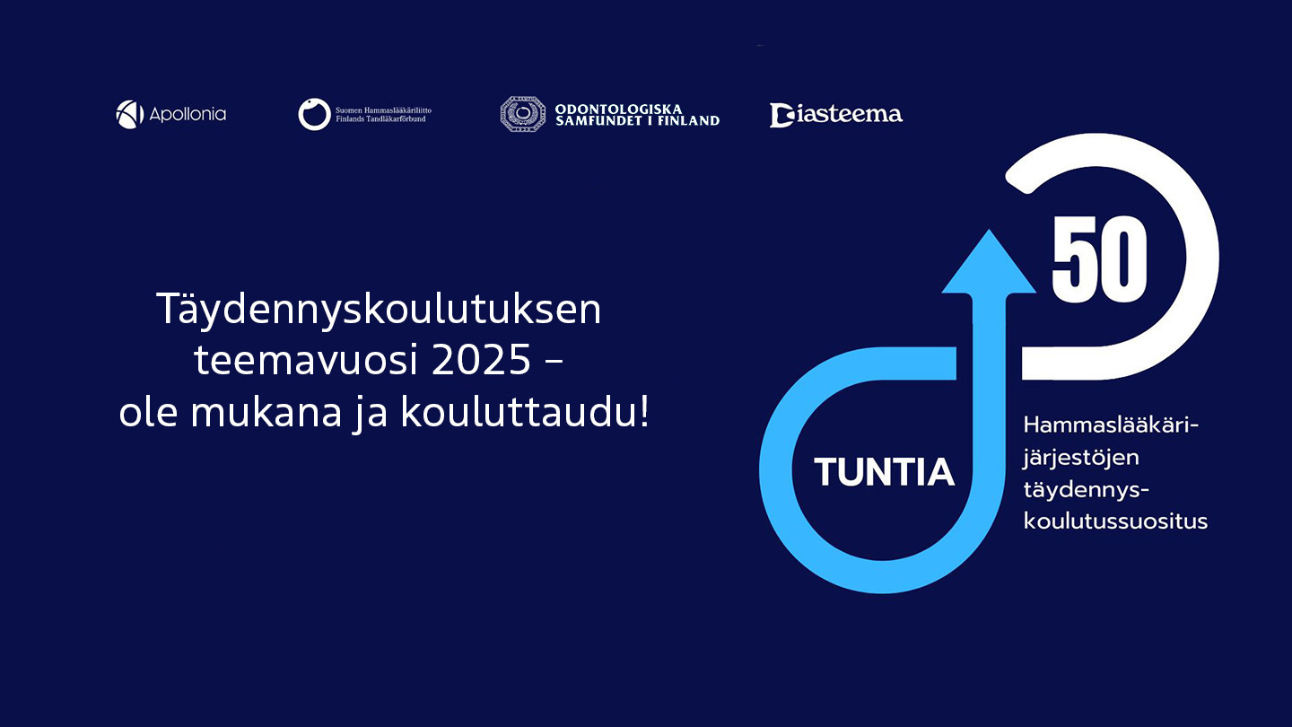 Hammaslääkärijärestöjen täydennyskoulutuksen teemavuoden tunnuskuva