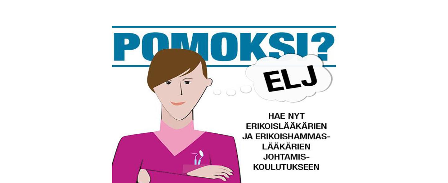 Piirroskuvassa hammaslääkäri pohtii osallistumista ELJ-koulutukseen