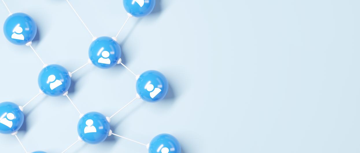 Hammaslääkäriliiton jäsenyyttä symboloiva sinisten pallojen verkosto