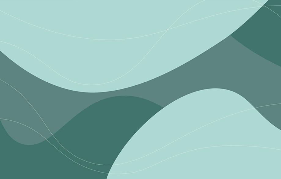 vihreällä taustalla abstrakteja kaarevia muotoja