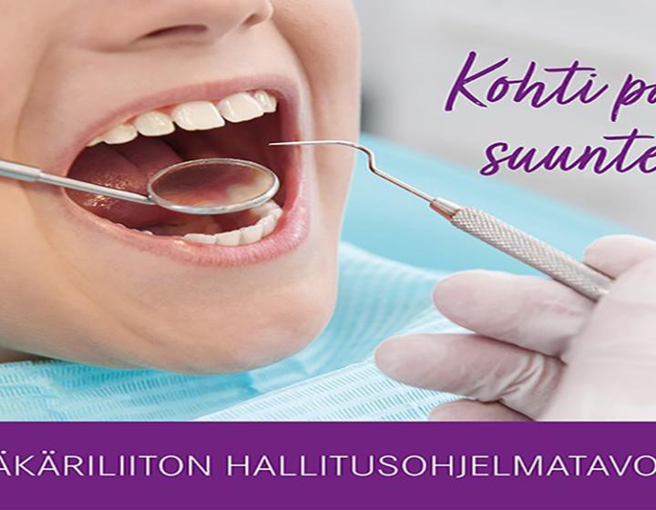 Hammaslääkäriliiton hallitusohjelmatavoitteet 2023 tunnuskuva