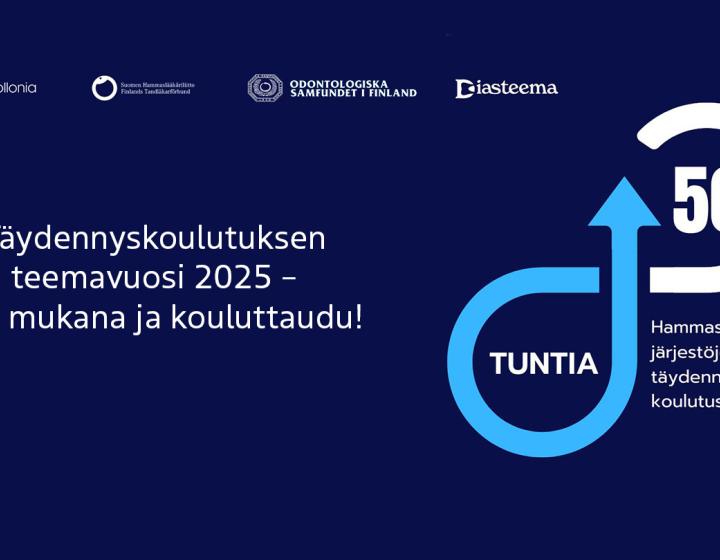 Hammaslääkärijärestöjen täydennyskoulutuksen teemavuoden tunnuskuva